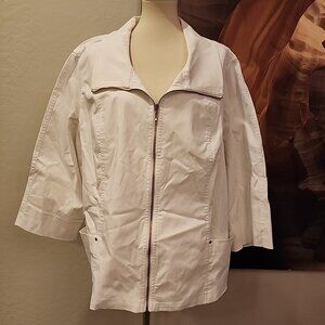 Attyre Women's Jacket White 3x Zipper